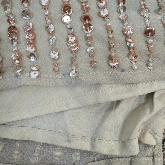 Mac Duggal NWT Size 6 Nude High Neck Embellished Belt Dress Wedding 10509 $298 - Picture 13 of 16